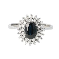 Blue Sapphire Diamond ring