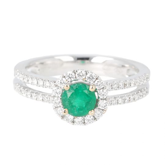 Bague de fiançailles en diamant naturel taille émeraude de 2,00 ct cer